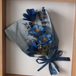 【ブルー】　青い花のブーケ　X-347　【クリーマ限定】 3枚目の画像