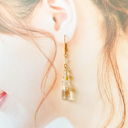 ラムネ　ピアス　イヤリング 美濃和紙ドロップ(ラムネ) ピアス/イヤリング ピアス（スタッド・一粒