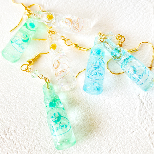 メルマガ＆特集掲載】中身が動く♡爽やかラムネ瓶のピアス／イヤリング