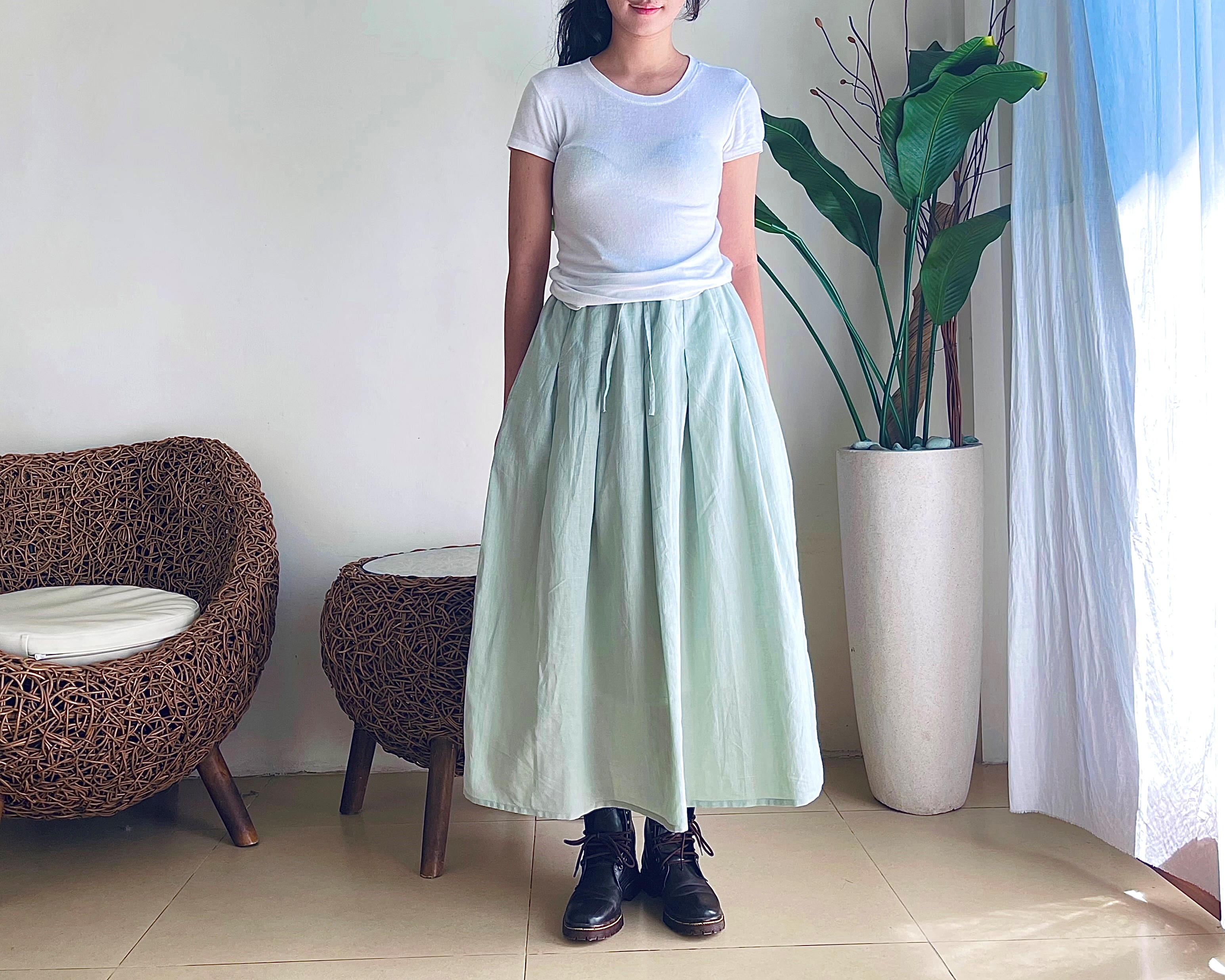 プリーツスカート needles ミントグリーン