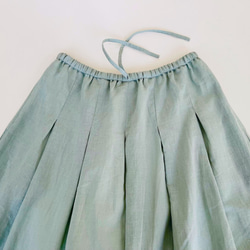 ロングプリーツスカート（コットンリネン素材♪淡いミントグリーン） 9枚目の画像
