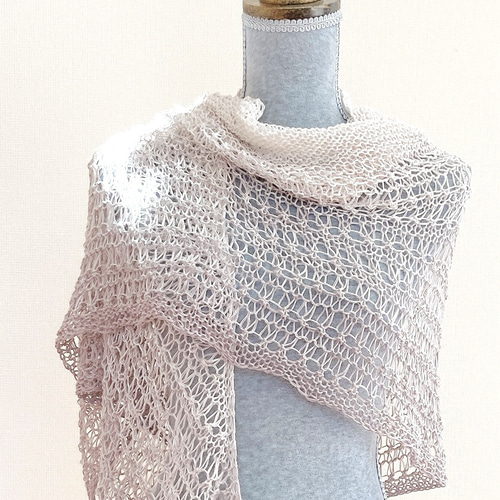 236 ビーバー 毛皮 編み込み ニッティング ヤーンポンチョ ショール