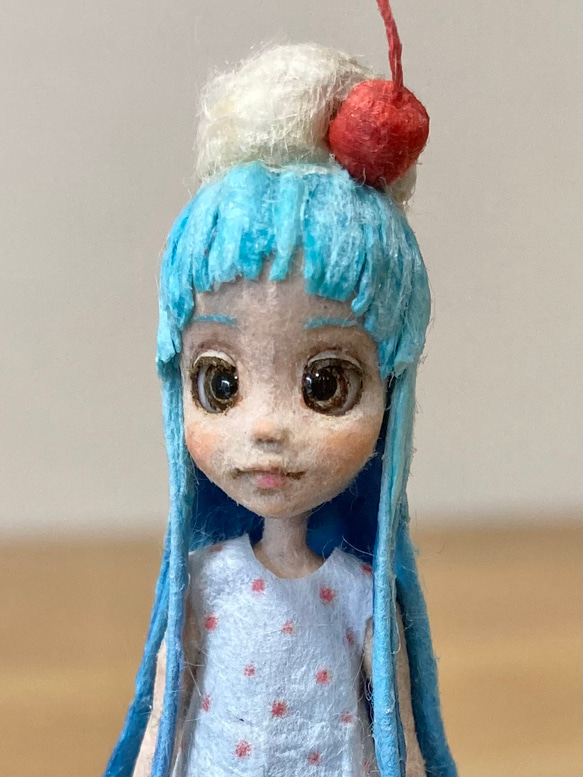 和紙人形 ミニチュアドール クリームソーダちゃん 7枚目の画像