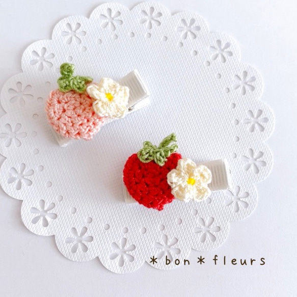 小さないちごヘアクリップ 1個 雑貨・その他 ＊bon＊fleurs 通販