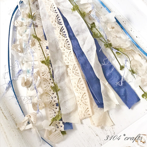 引き揃え糸のタッセルバッグチャーム＊アンティークリボン バッグ