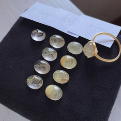 残り僅か‼　ルチルクォーツ　指輪　silver925　18kgp　＊　リング　大粒　ゴールド　天然石　ゴールデン 18枚目の画像