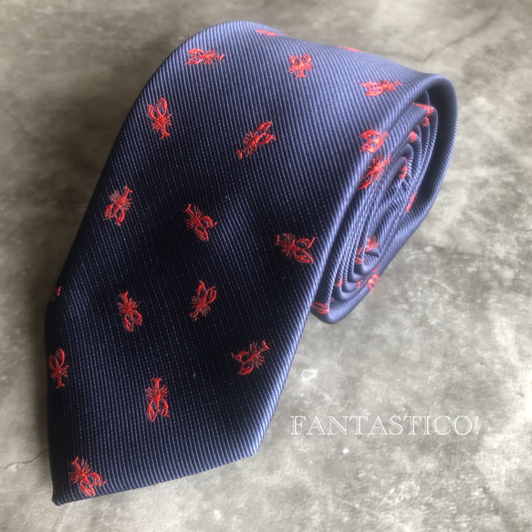 僕の好きなことネクタイ】刺繍ネクタイ♪ロブスター柄 プレゼント 父の