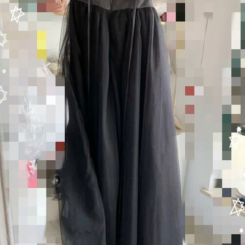 カラードレス 黒色 優雅なシルエット キャミソール Vバック トレーン  