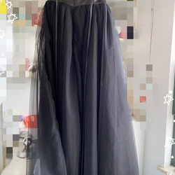 カラードレス 黒色 優雅なシルエット キャミソール　Vバック　トレーンタイプ 3枚目の画像