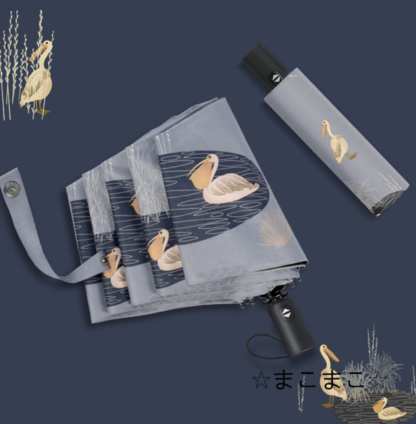 自動開閉/超撥水:折り畳み傘傘折りたたみ傘UVカット晴雨兼用 3枚目の画像