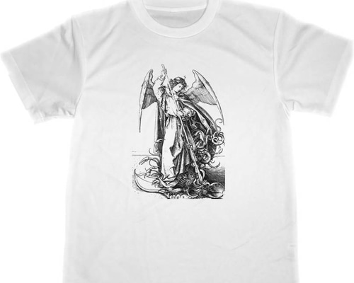 マルティン・ショーンガウアー 大天使ミカエル ドライ Tシャツ 名画 