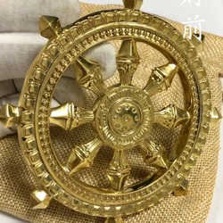 仏教法器 真言宗 法輪 輪宝 密教法具 チベット 真鍮製 11.5cm 6枚目の画像