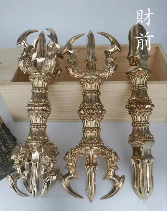 チベット法器 真言宗 セット 独鈷杵 三鈷杵 五鈷杵 金剛杵 真鍮