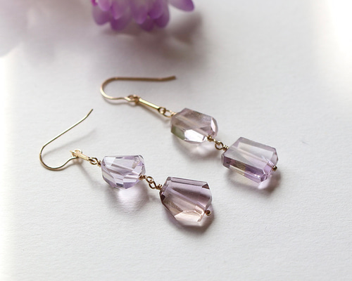 maumaumau様 宝石質✨アメトリン コンケーブ ピアス 14kgf 他