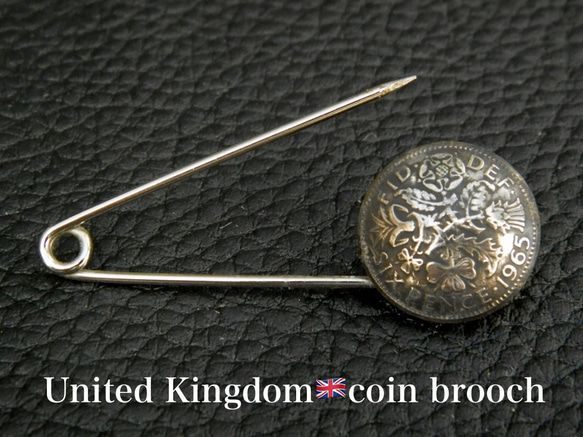 ＃B32 UK Coin Brooch 2枚目の画像