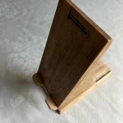 スマートフォンのリラックスタイム★　木製スマホスタンド 色: ウッドブラウン 5枚目の画像