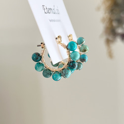 No.193   大人気✨天然石 ターコイズ フープピアス 7枚目の画像