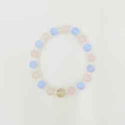 ブルーレース、サンストンブレスレット 開運 ブルーレースアゲート パワーストーン 縞瑪瑙 ブレスレット