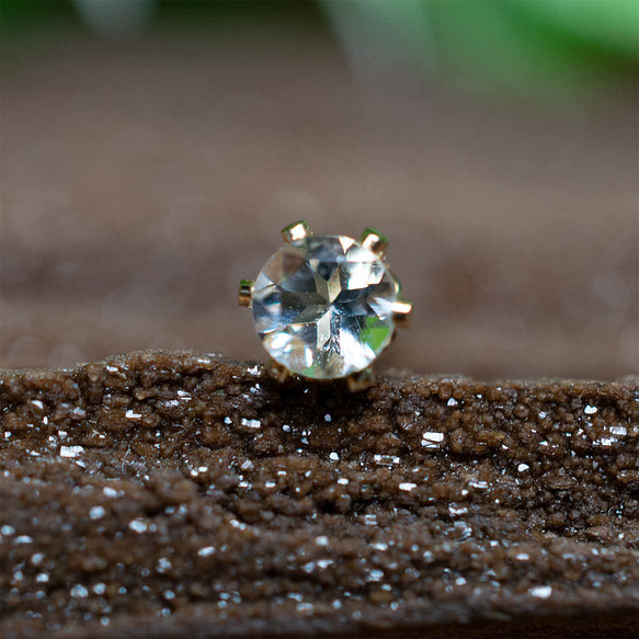 14kgf☆ペタライト・ピアス　3mm 2枚目の画像