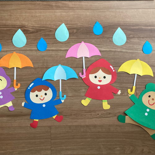 【New6月壁面】傘　梅雨　ハンドメイド　壁面飾り