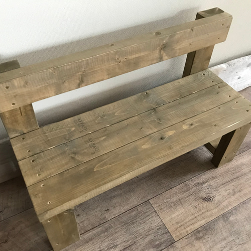 受注製作】 木製 ベンチ 椅子 花台 ガーデニング フラワースタンド
