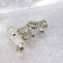 透かし彫りシルバー925アーマーリング！ 指輪・リング with-lapiece