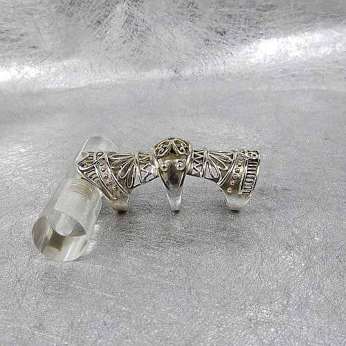 透かし彫りシルバー925アーマーリング！ 指輪・リング with-lapiece