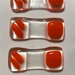元気なオレンジ色の箸置き　3つセット 2枚目の画像