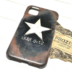古材風サビ塗装サーフ&シャビーフラワースマホケースiPhone