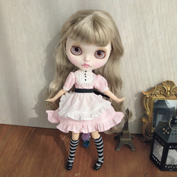 白のガーゼのワンピースとレースのストール※ブライスアウトフィット