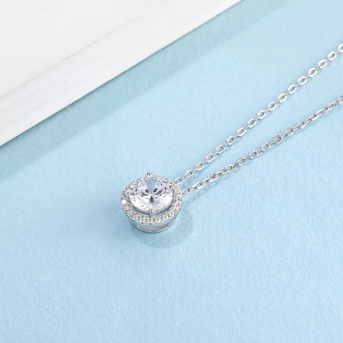 モアサナイト ヘイローリング デザインネックレス人工ダイヤ1ct 最高品質 ”シャンパンカラー”【1ct】モアサナイト 人工ダイヤ