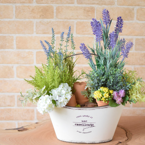 送料無料！】枯れない♪紫陽花とラベンダーの寄せ植えガーデン＊Creema