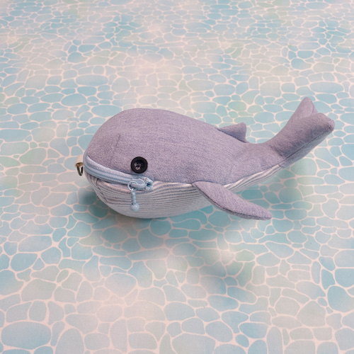 クジラポーチ 水色 ポーチ まぁ・海のポケット mashiroten 通販