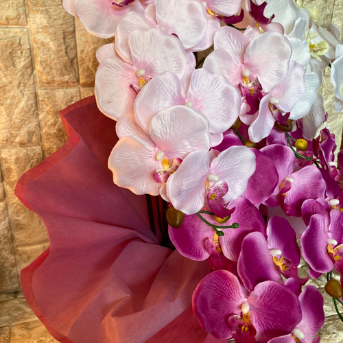 光触媒 人工観葉植物 ウォールグリーン フェイク フラワー 胡蝶蘭3色