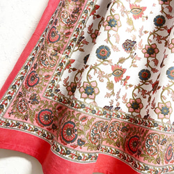 【新作】インド綿ギャザースカート コーラルピンク 3枚目の画像