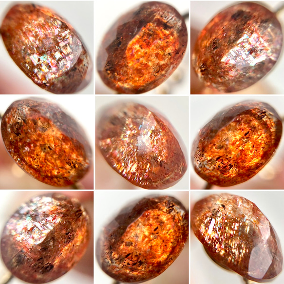 真鍮☆宝石質サンストーンAAA☆フリーサイズ9〜13号☆10×8mm☆キャンディリング☆天然石リング 3枚目の画像