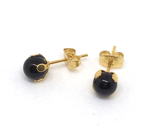 モリオンのピアスたん！かわいい！ モリオン ピアス レディース メンズ スタッドピアス 6mm 天然石