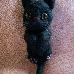 【注文製作】羊毛フェルトハンドメイド黒猫ちゃん 3枚目の画像