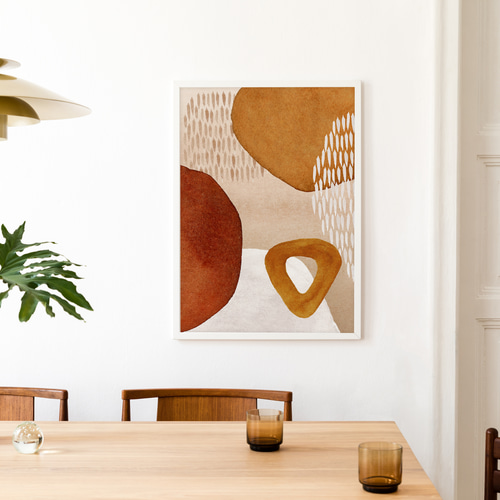 抽象画 インテリアポスター オレンジ モダンアート 写真・グラフィック