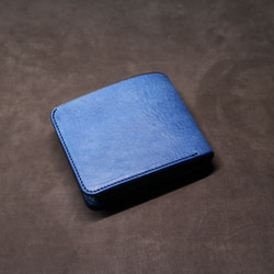 インポケット二つ折り財布】アラスカレザー ブルー ED-014 二つ折り
