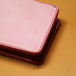【インポケット二つ折り財布】アラスカレザー ピンク ED-014 2枚目の画像