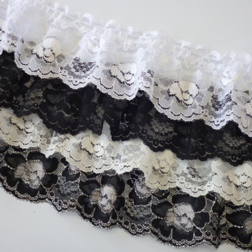 幅4.5㎝×1m/3色/13992/花柄/45mm/ラッセルレース/フリル/手芸 レース  