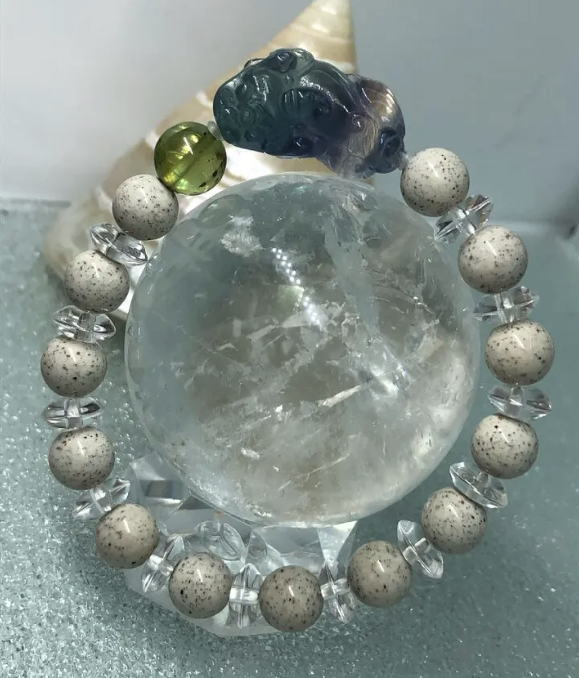 健康面サポート・貔貅フローライト・北投石ブレスレット