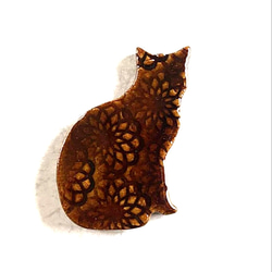 《送料無料》陶の切子風箸置き【大きなお座り猫(3色)】 3枚目の画像