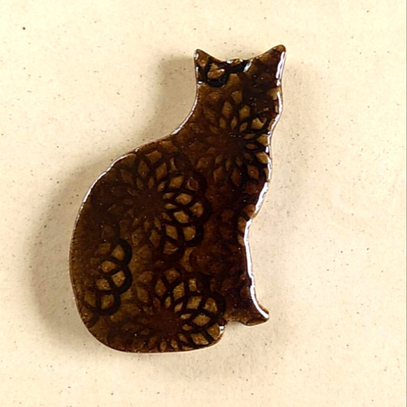 《送料無料》陶の切子風箸置き【大きなお座り猫(3色)】 18枚目の画像
