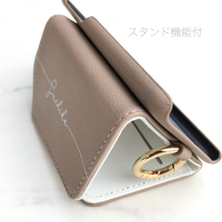 全機種対応 名入れ無料♡ｼｮﾙﾀﾞｰ ﾐﾗｰ カード入れ付 スマホケース  背面カバー iPhone16pro 15他 7枚目の画像