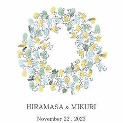 A3「ナチュラルリース」ウェディングツリー 結婚証明書　ウェルカムスタンプボード　説明書付き 8枚目の画像