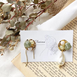 【130】イヤリング／ピアス／レジン 海 レジン 雫 ラメ ブルー 夏 イヤリング・ピアス イヤリング