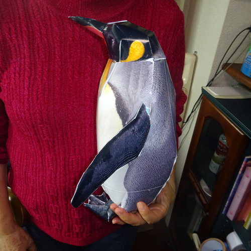 ペンギン様オーダーメイドロゼット相談用 スーパーリアルペーパークラフト おうさまペンギン 11cm A4