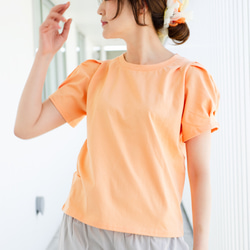 【えらべるペアTシャツ】咲き編みの輪×パフスリーブTシャツ 14枚目の画像